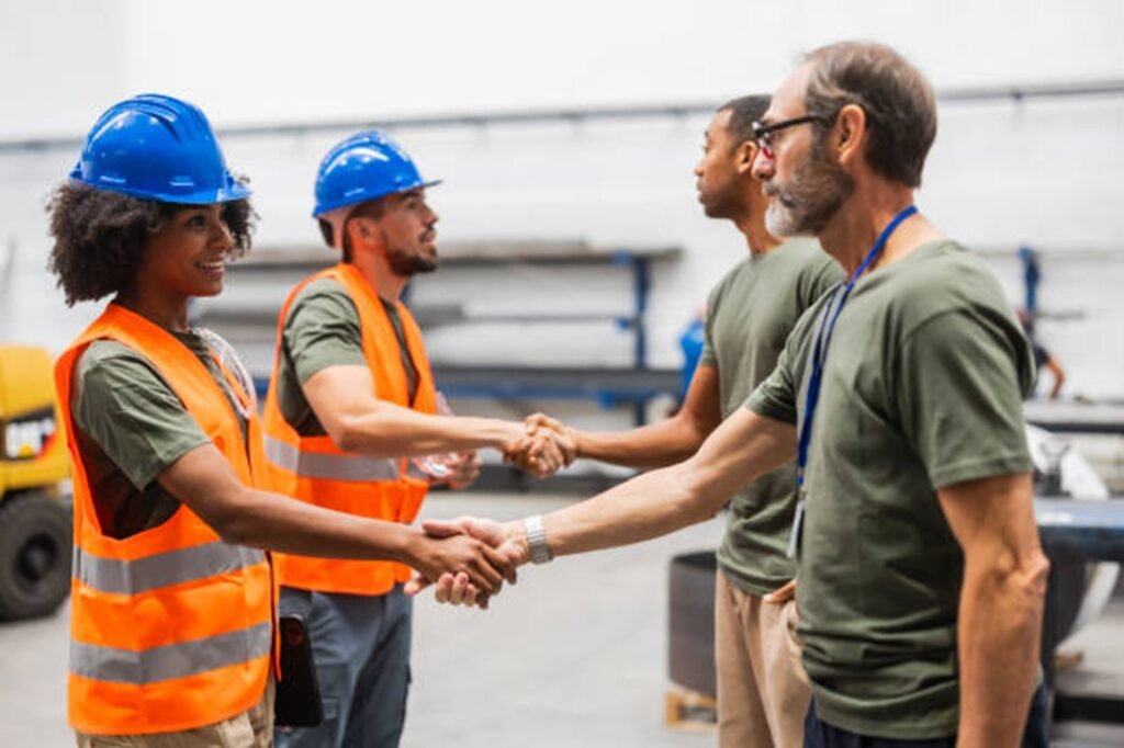 Heartland Tree Service team members greeting customers and demonstrating their commitment to professional service and customer satisfaction in Hazelwood, MO.